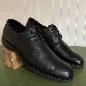 John Varvatos Italian Made Plain Toe Oxfords in Black Calfskin